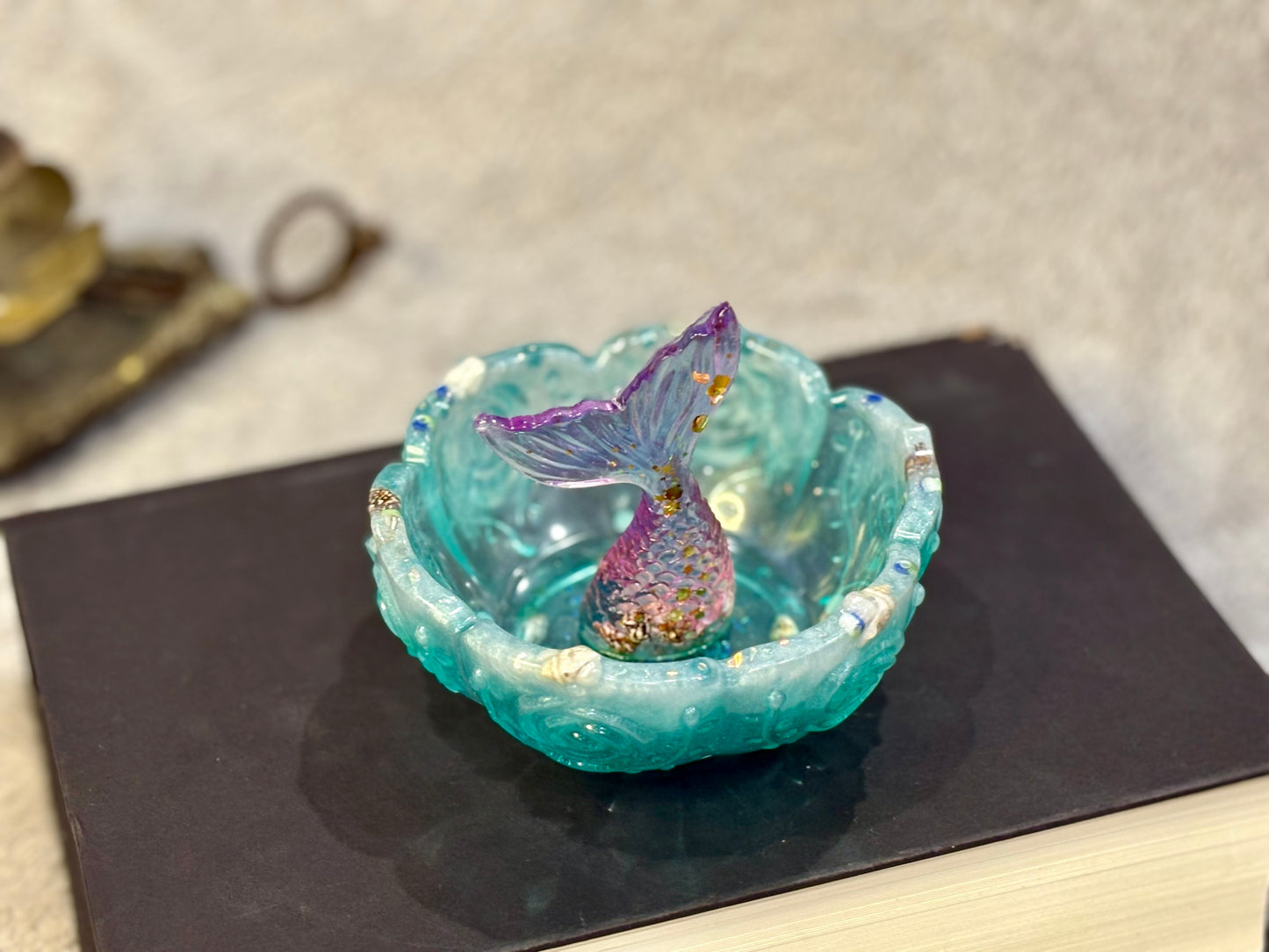 Teal Mermaid Trinket Dish