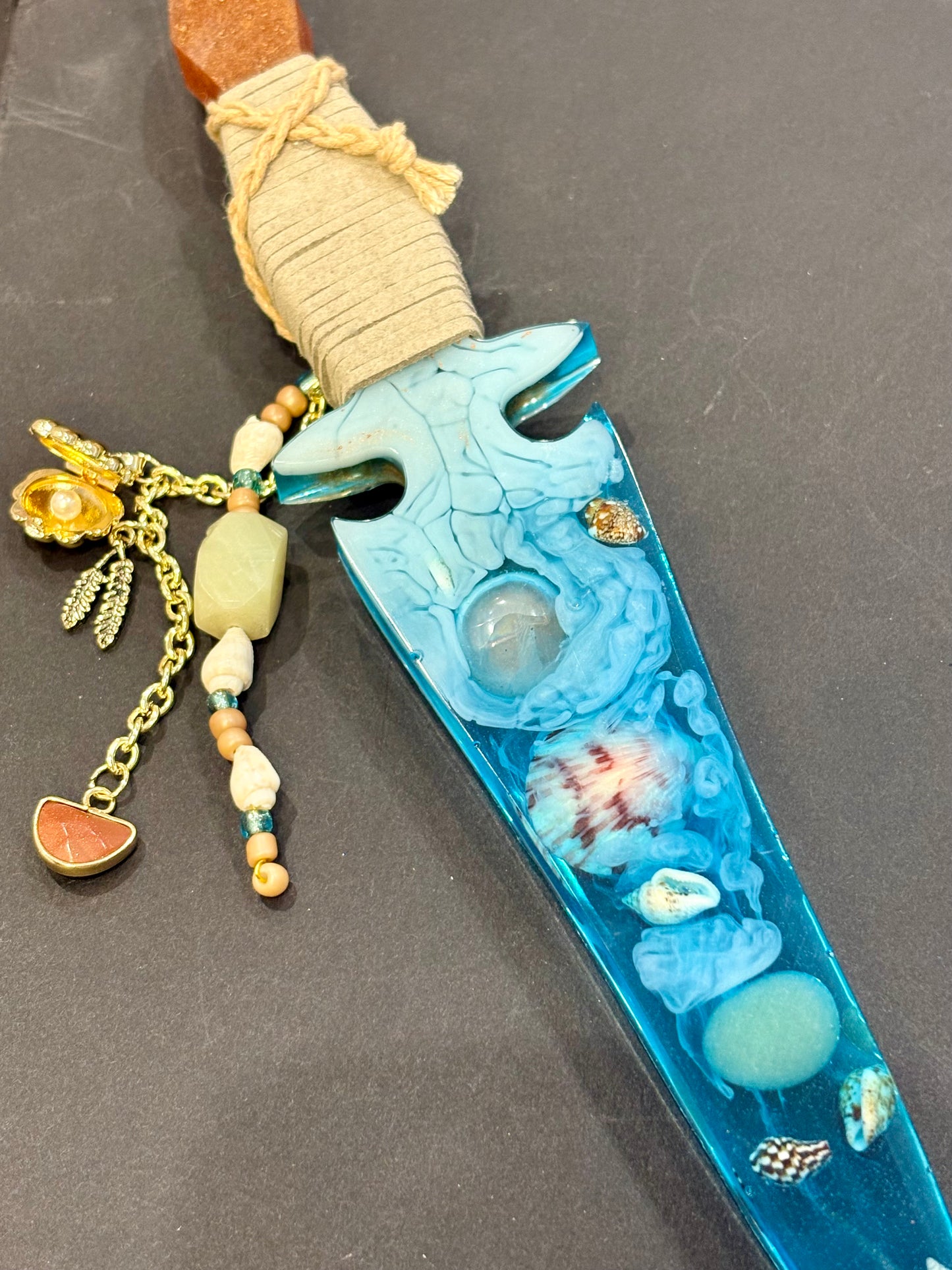 Blue Ocean Resin Dagger