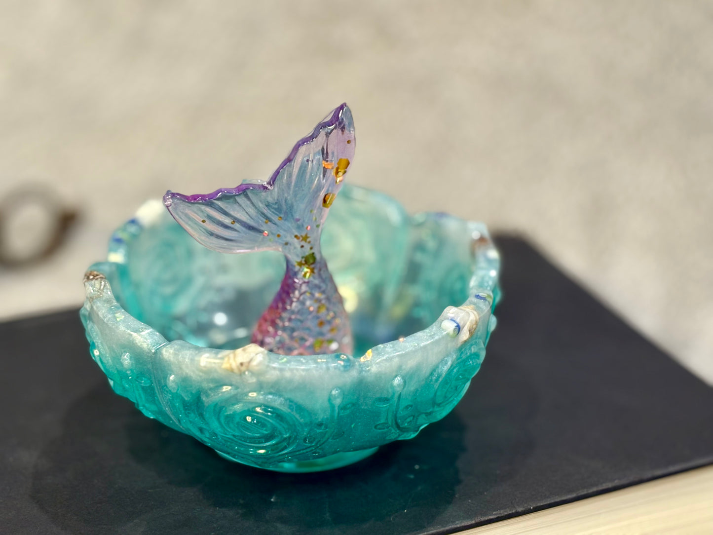 Teal Mermaid Trinket Dish