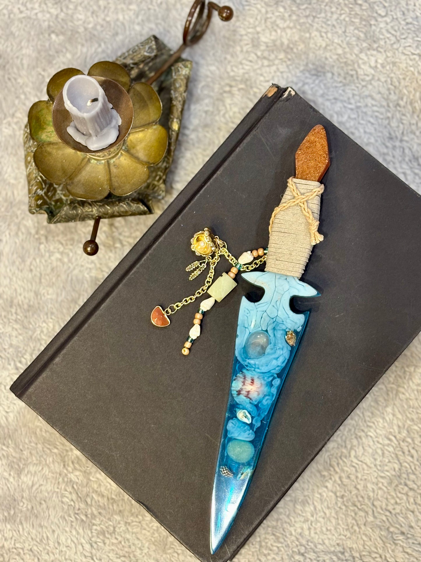 Blue Ocean Resin Dagger