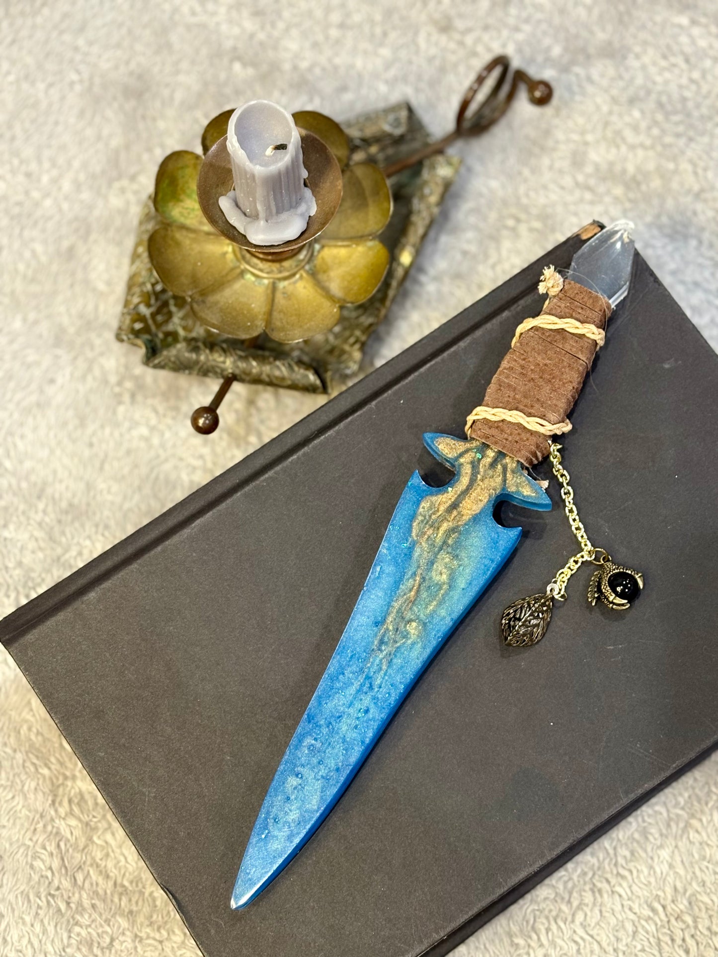 Blue and Gold Resin Dagger