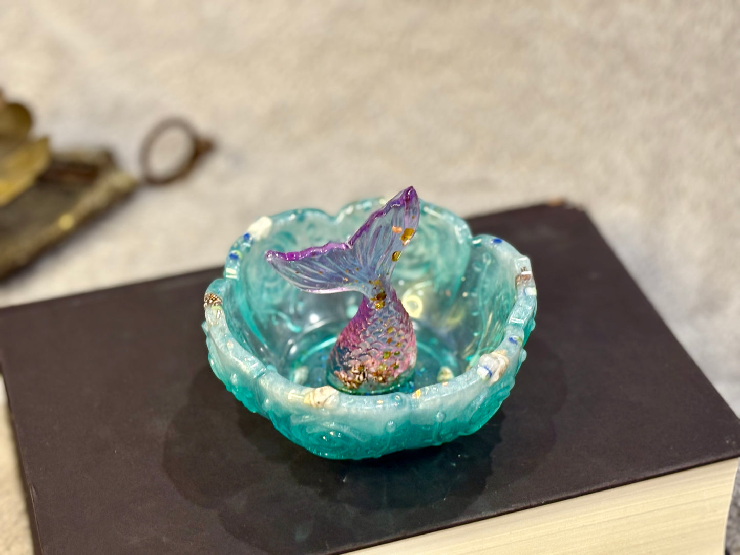 Teal Mermaid Trinket Dish