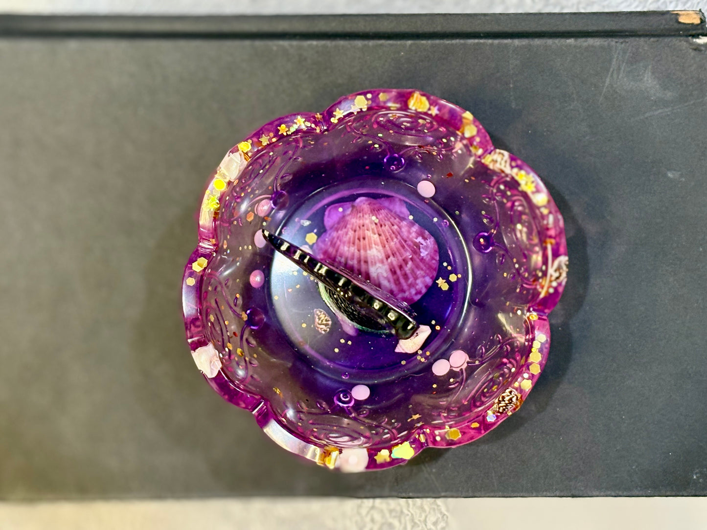 Pink and Black Resin Mermaid Trinket Dish