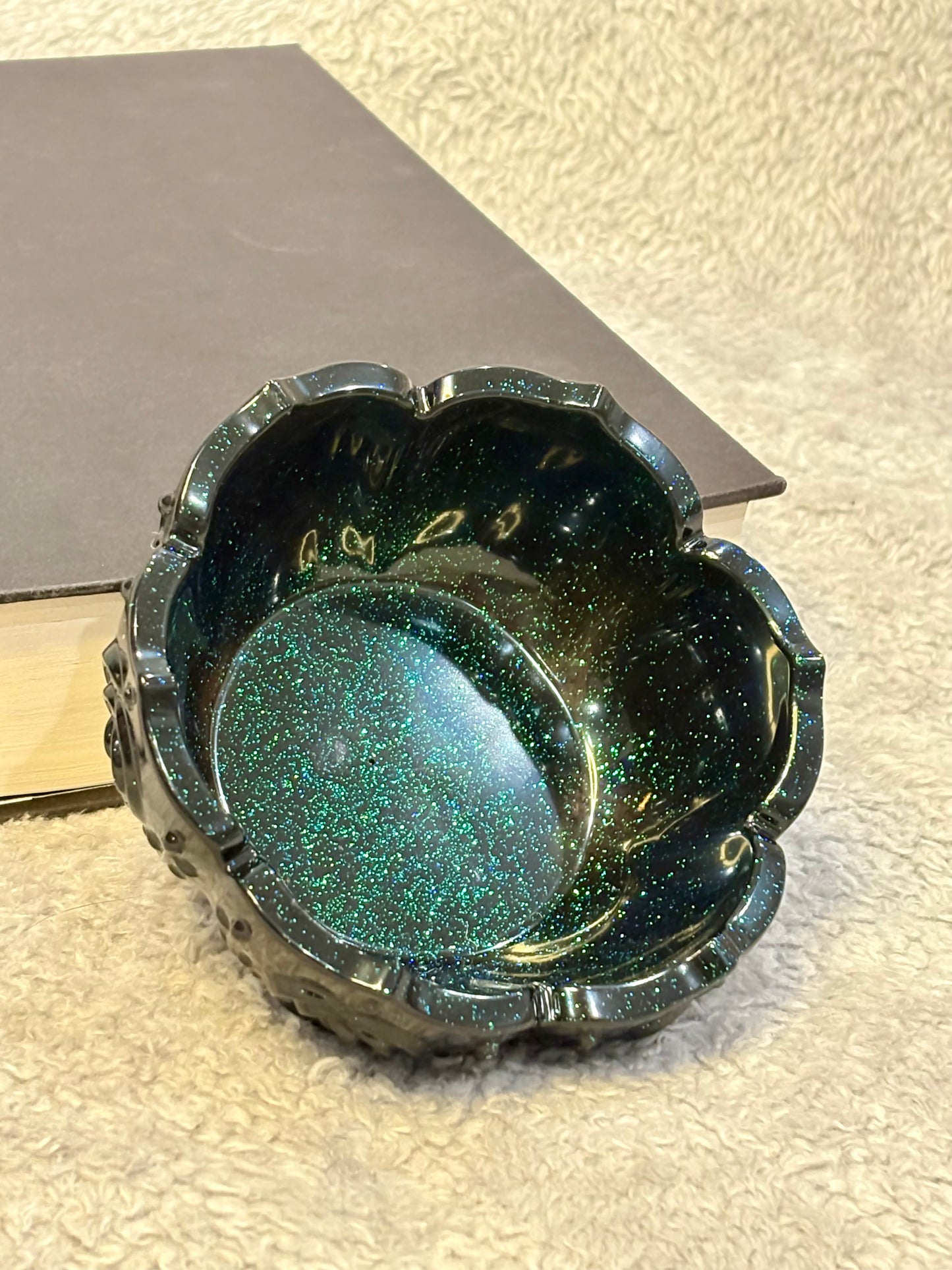 Black & Green Resin Trinket Bowl