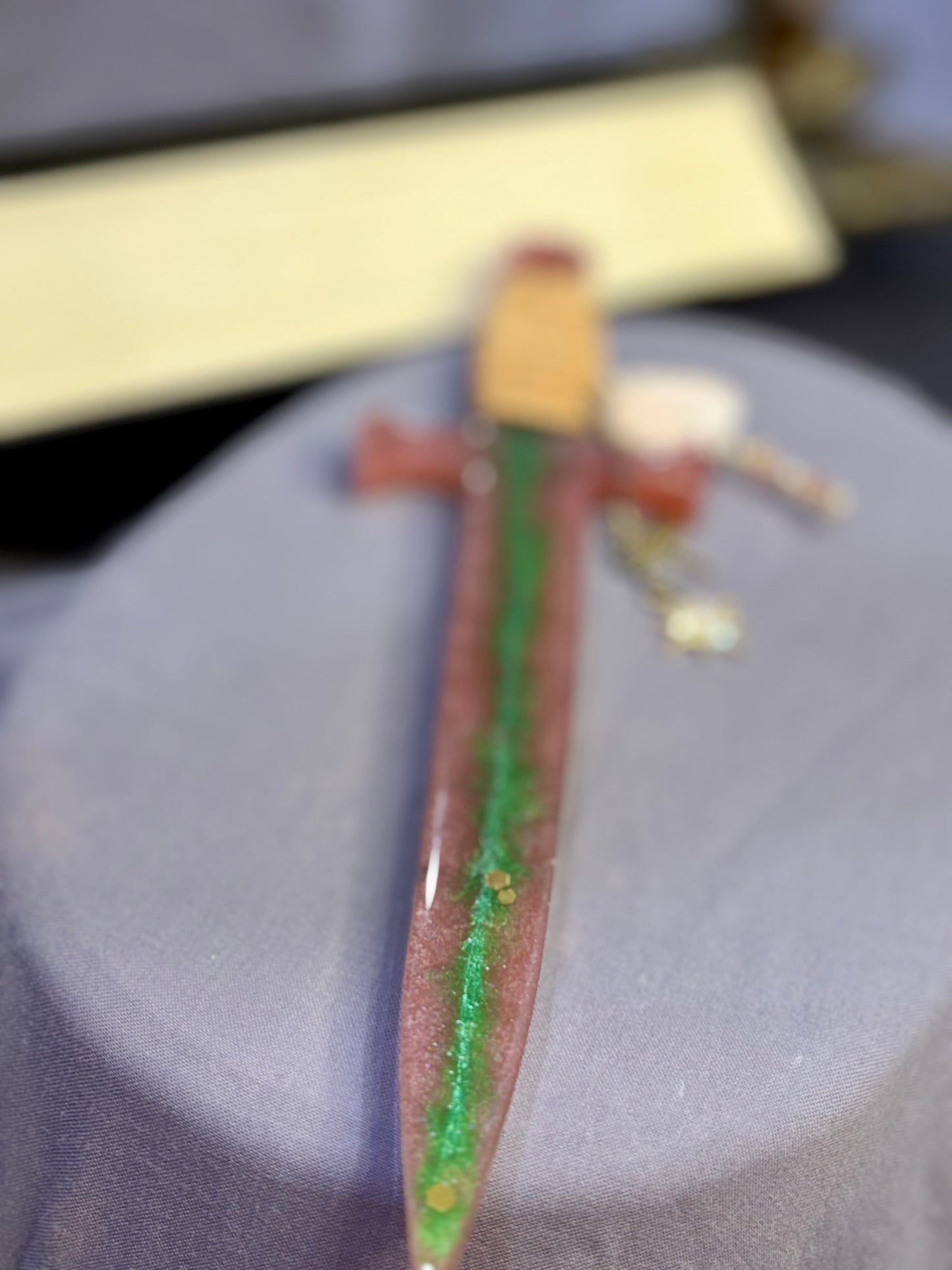 Green & Pink Resin Dagger