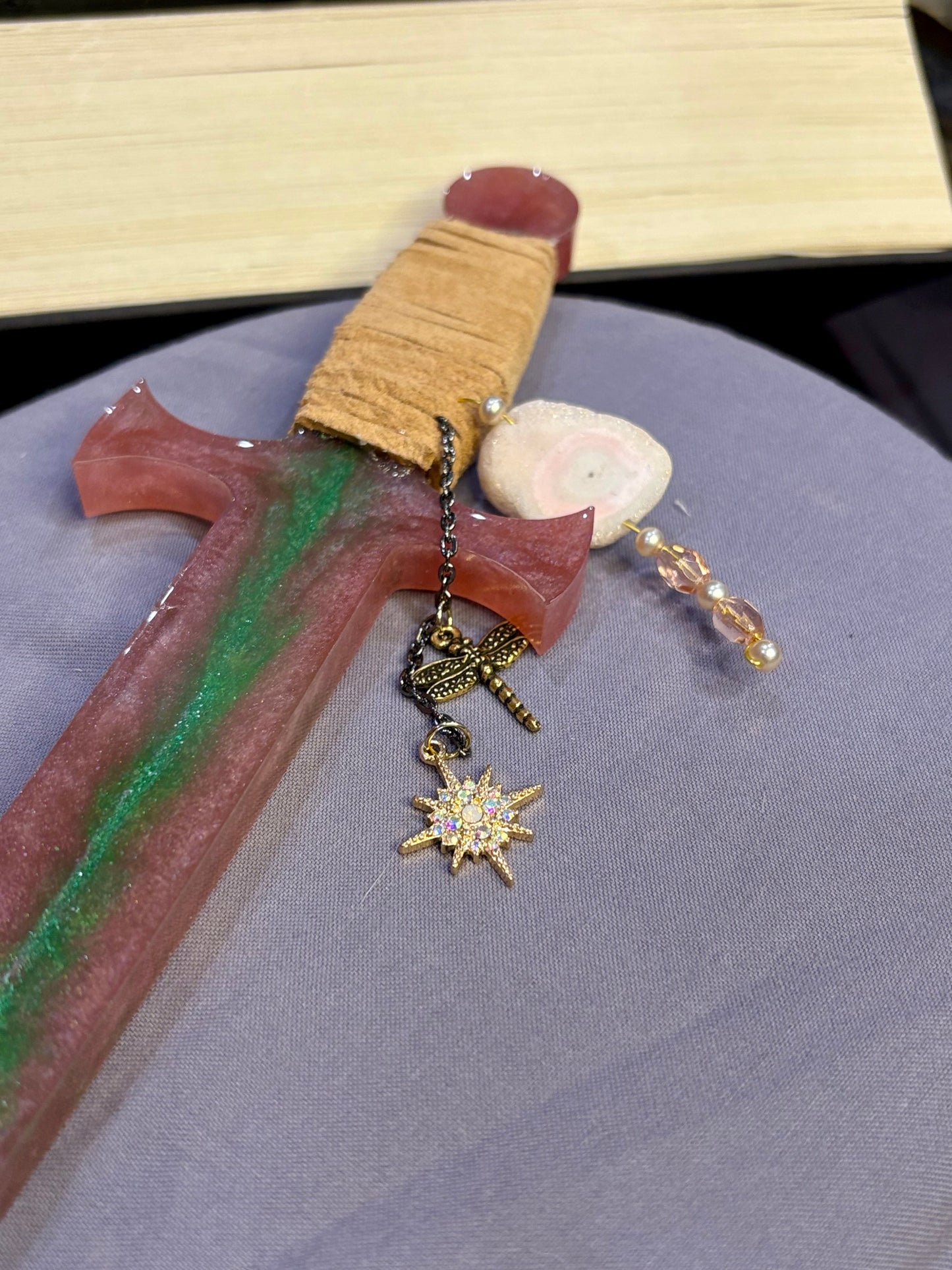 Green & Pink Resin Dagger