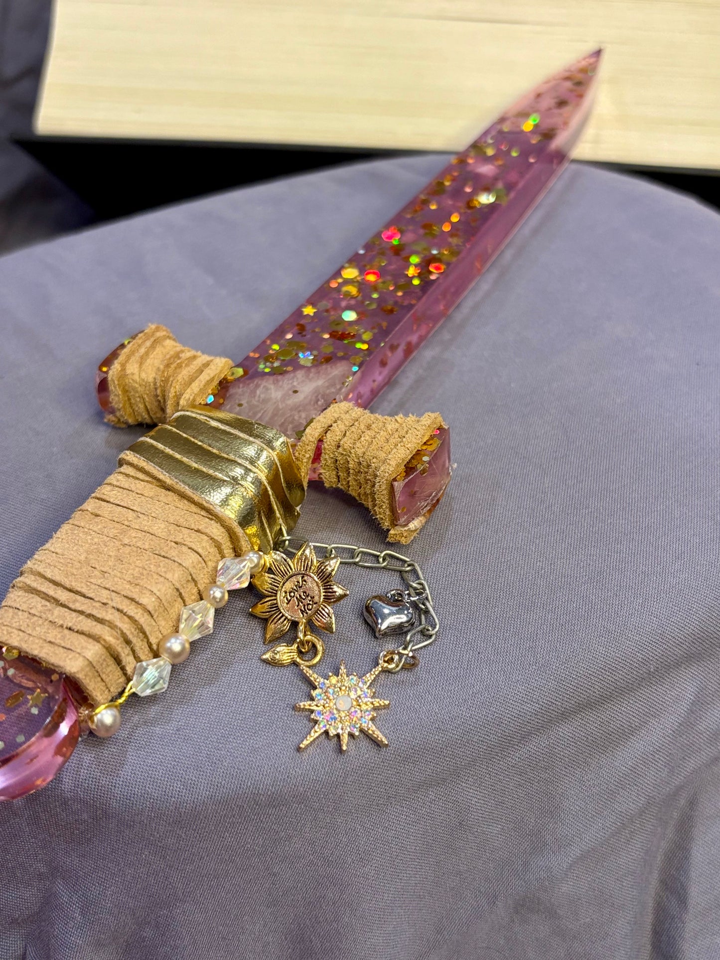 Rose Quartz Pink Resin Dagger